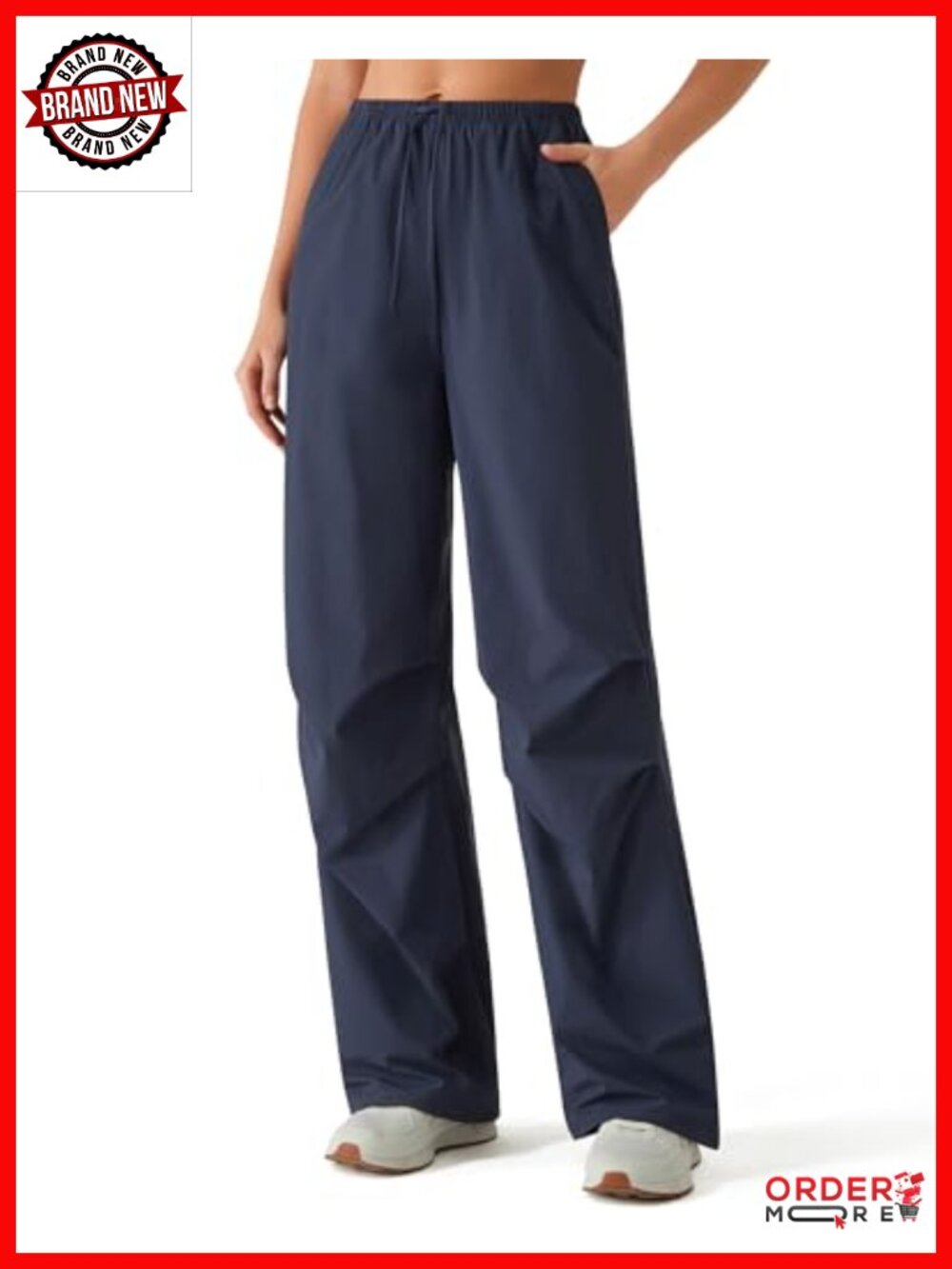 Women's Lightweight Water Resistant Hiking Cargo Pants UPF 50 Wide Leg Pleated